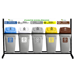 PUNTO ECOLÓGICO x 5 TACHOS RINO DE 120 L